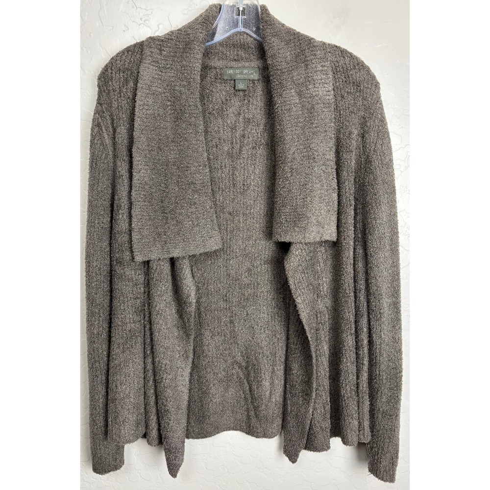 Barefoot Dreams CozyChic Lite Open Front‎ Cardigan Brown Large 2430